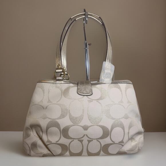 NWT Coach F20583 Soho Signature Metallic Carryall B4 Gold Tote Y2K Style - Picture 4 of 16